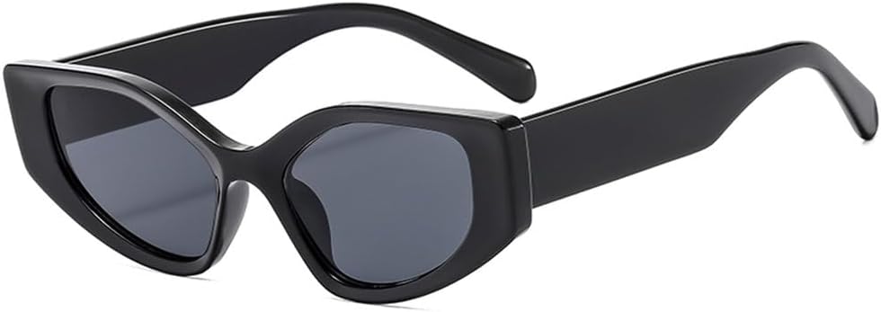 

Ретро солнцезащитные очки в толстой оправе, многоугольные, женские, винтажные, в стиле панк, «кошачий глаз», модные солнцезащитные очки с защитой от УФ-излучения UV400 TYUVIVO, Black