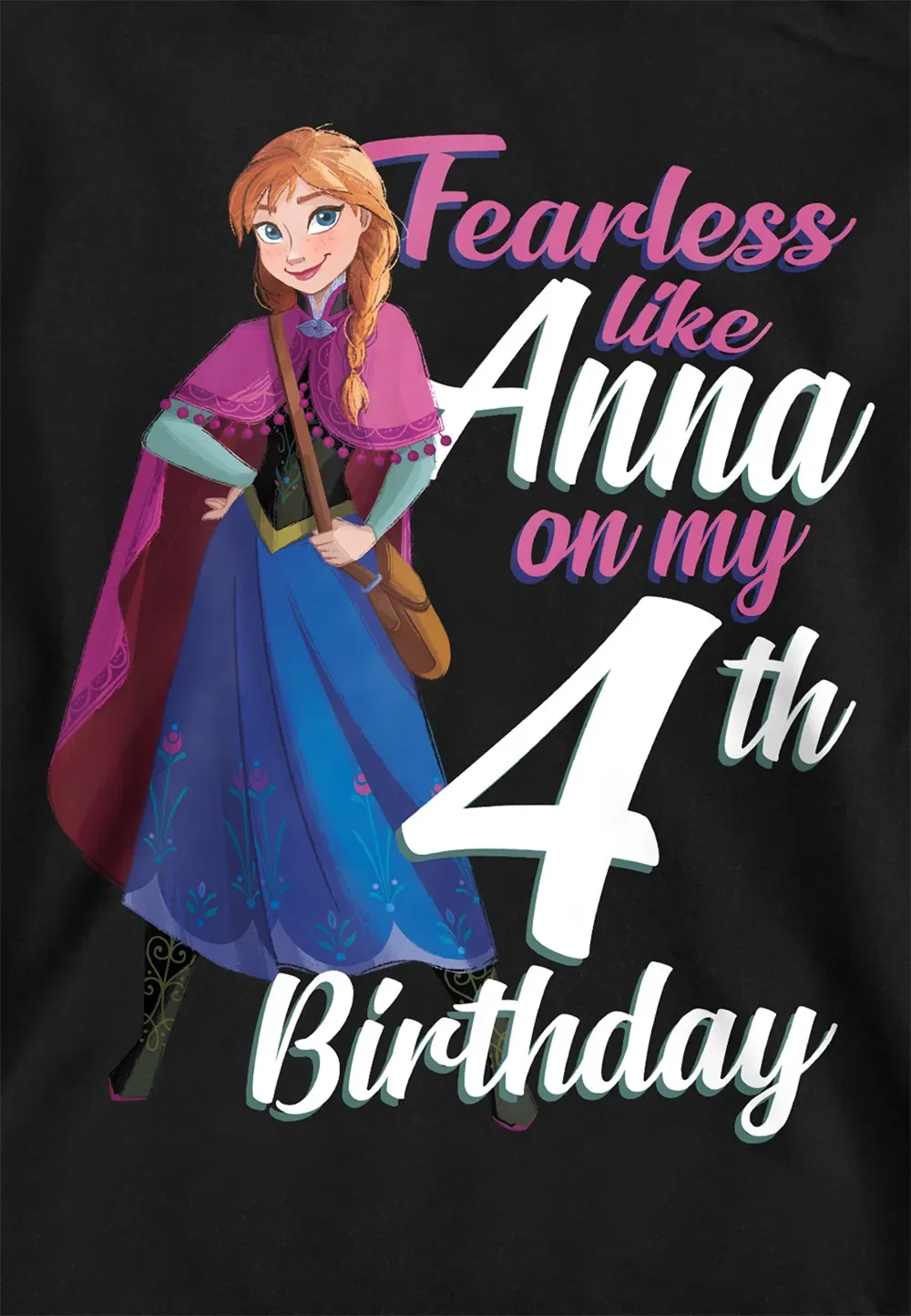 Детский худи с принтом Frozen Anna, Disney, черный — фото 2