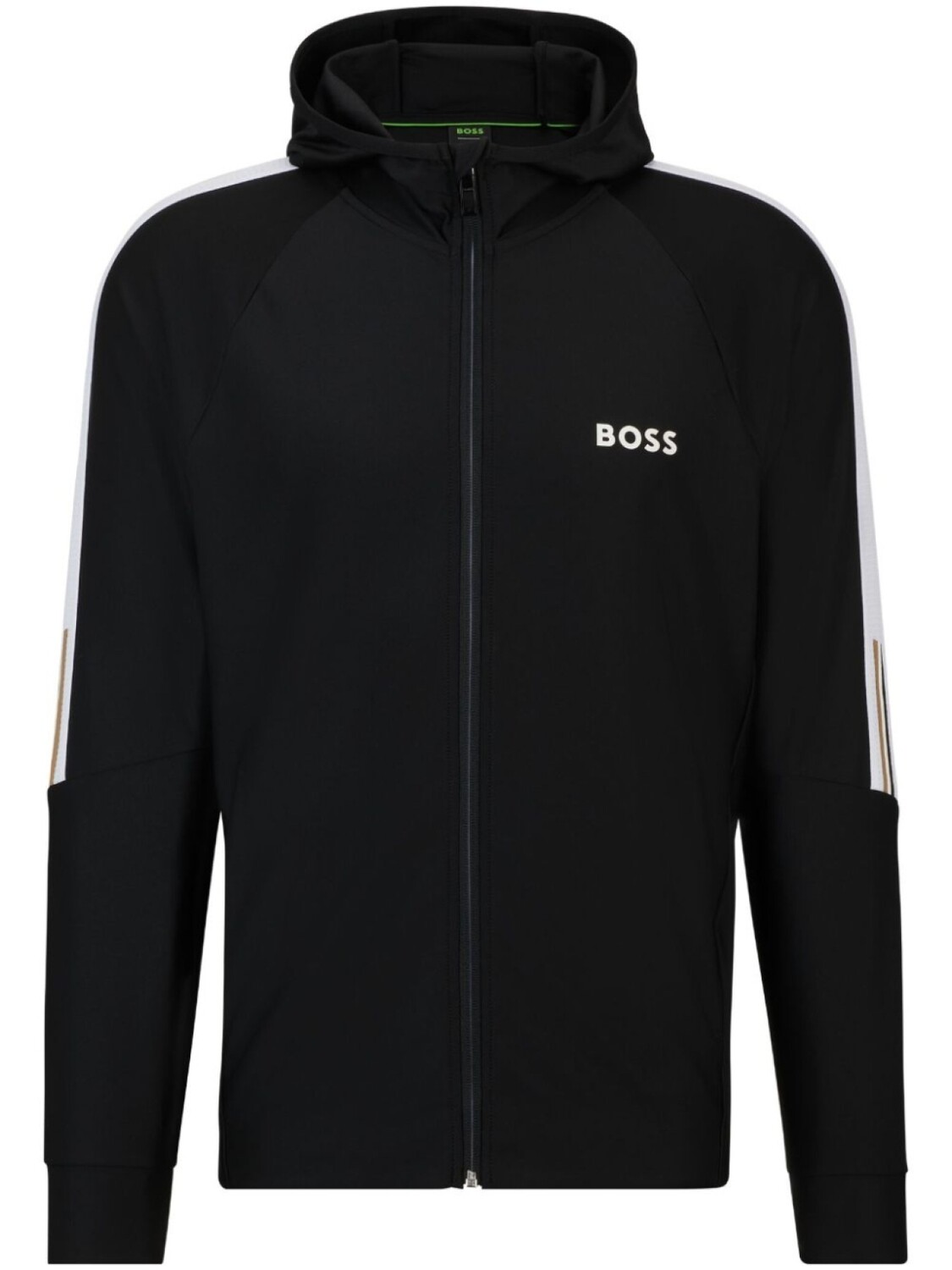 

BOSS худи на молнии с логотипом, черный