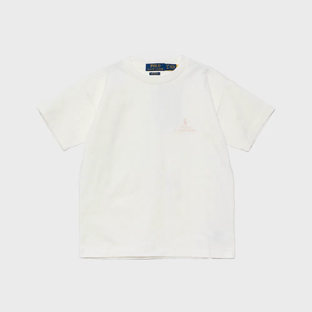 Детская футболка Polo Ralph Lauren Children из хлопкового джерси свободного кроя, белая