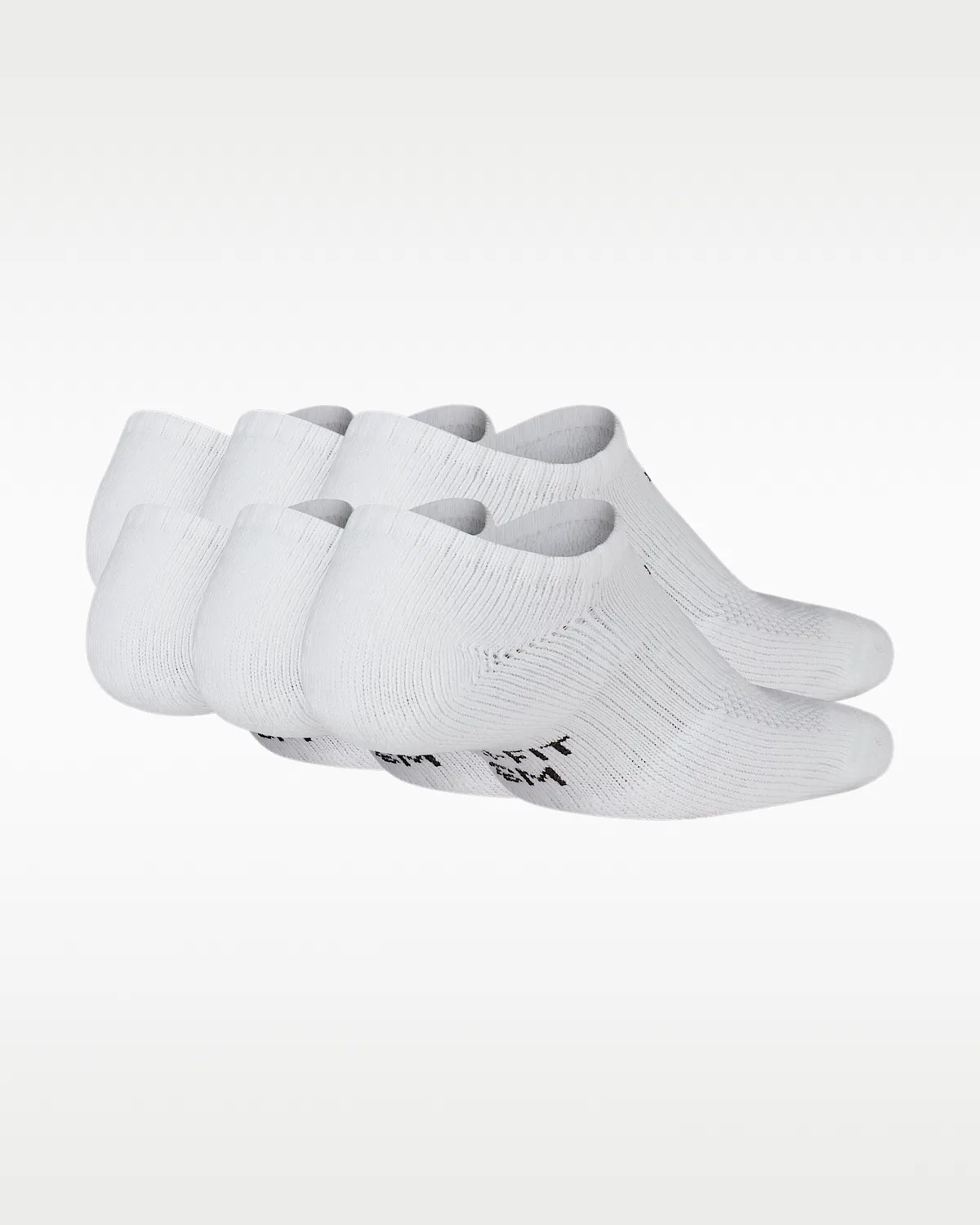 Детские носки Nike Everyday с мягкой подошвой, невидимки (6 пар), White/Black — фото 2