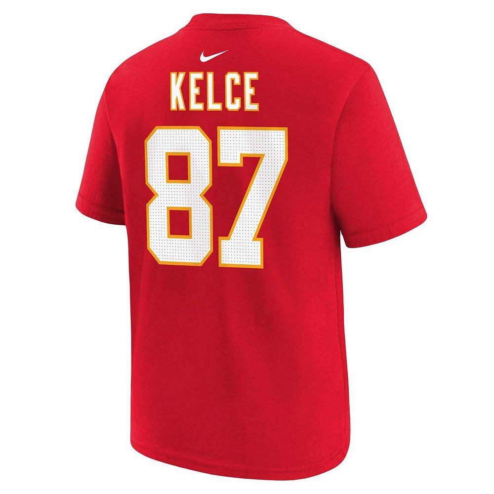 Красная футболка Nike Travis Kelce для дошкольников с именем и номером игрока Kansas City Chiefs, цвет Chf Red — фото 4
