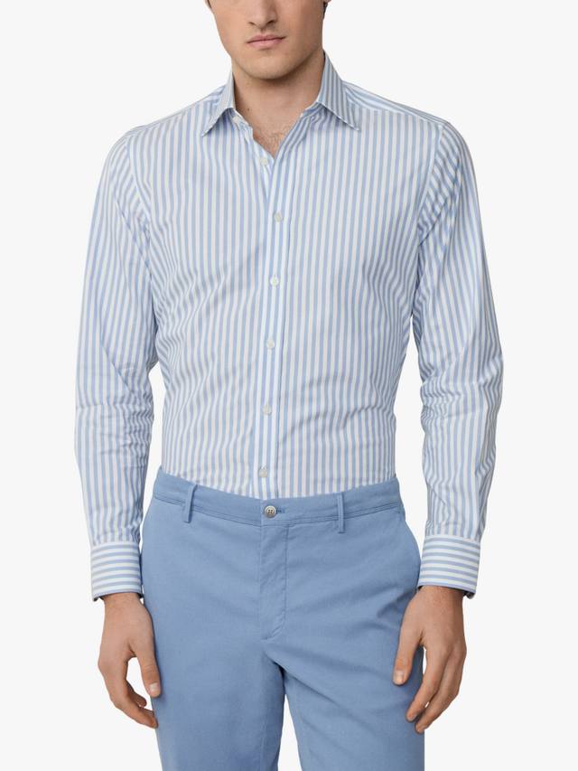 

Хлопковая рубашка с длинным рукавом и воротником в полоску Hackett London