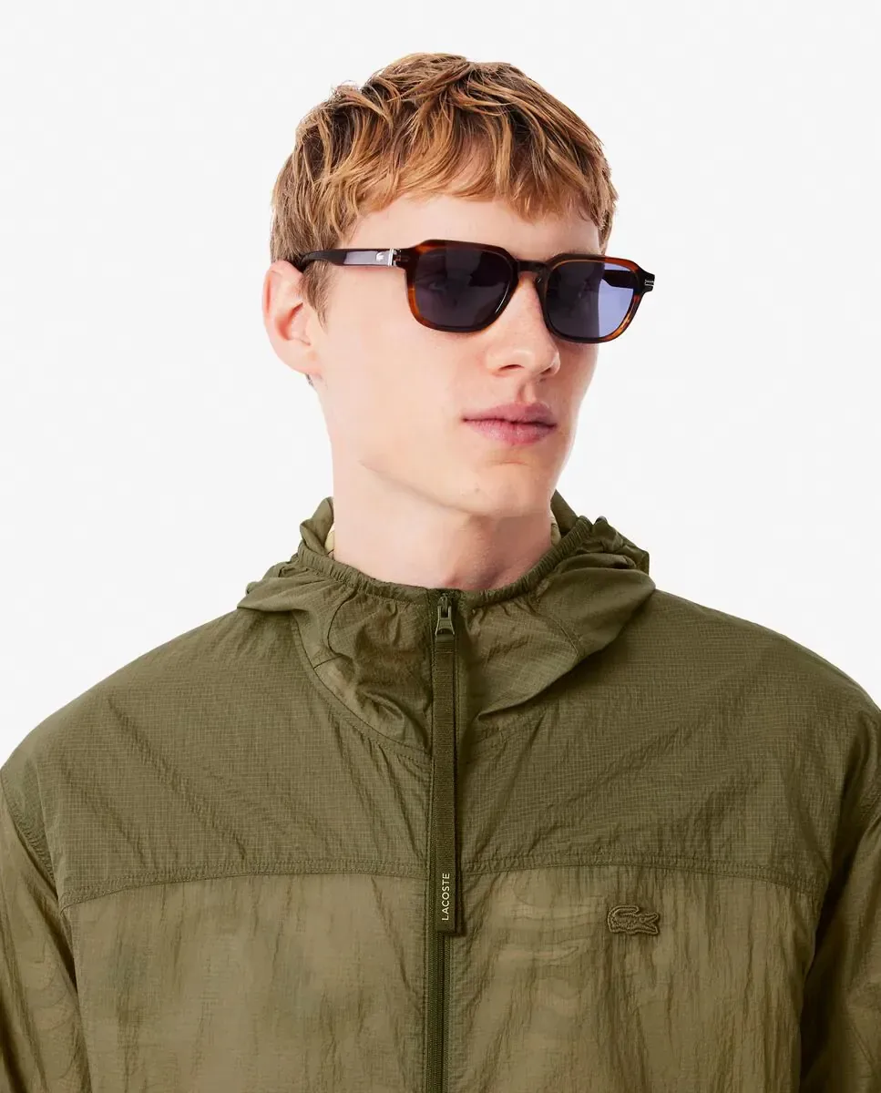 Lacoste Мужская водоотталкивающая складная нейлоновая куртка зеленого цвета — фото 3