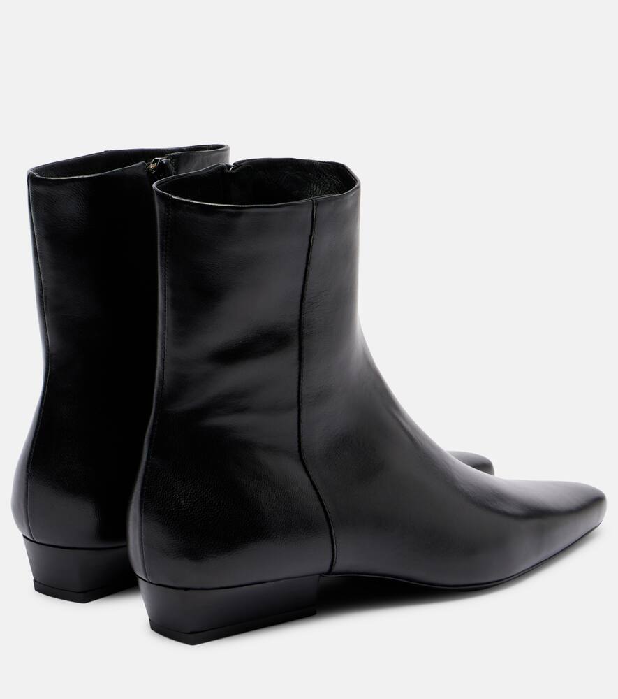 Плоские кожаные ботинки Wally до щиколотки Staud, Black — фото 2