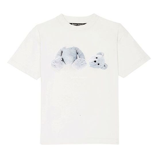 

Футболка Men's PALM ANGELS Teddy Bear Pattern Printing Round Neck Short Sleeve White, белый