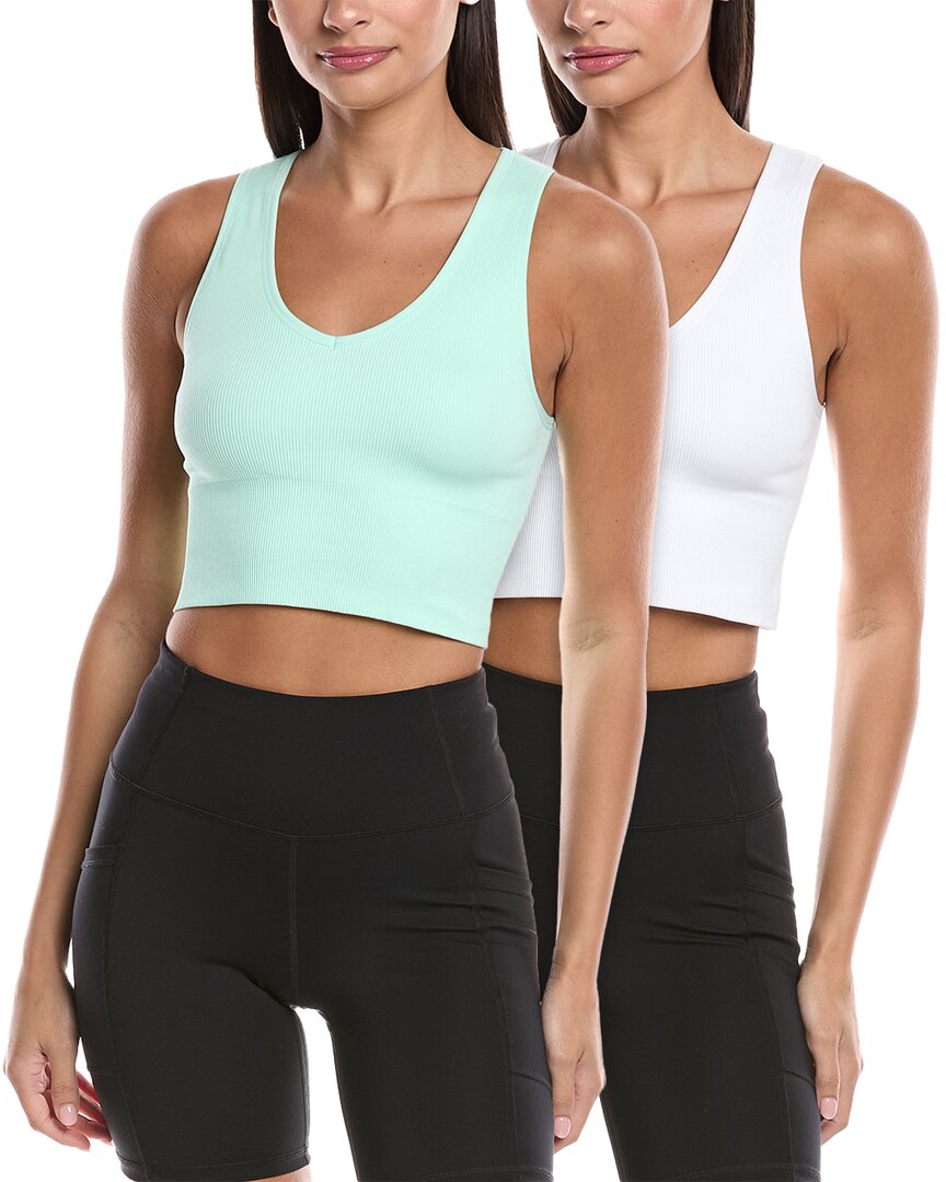 

Yogalicious 2pk Бесшовный Высокий Кроп-Топ, белый