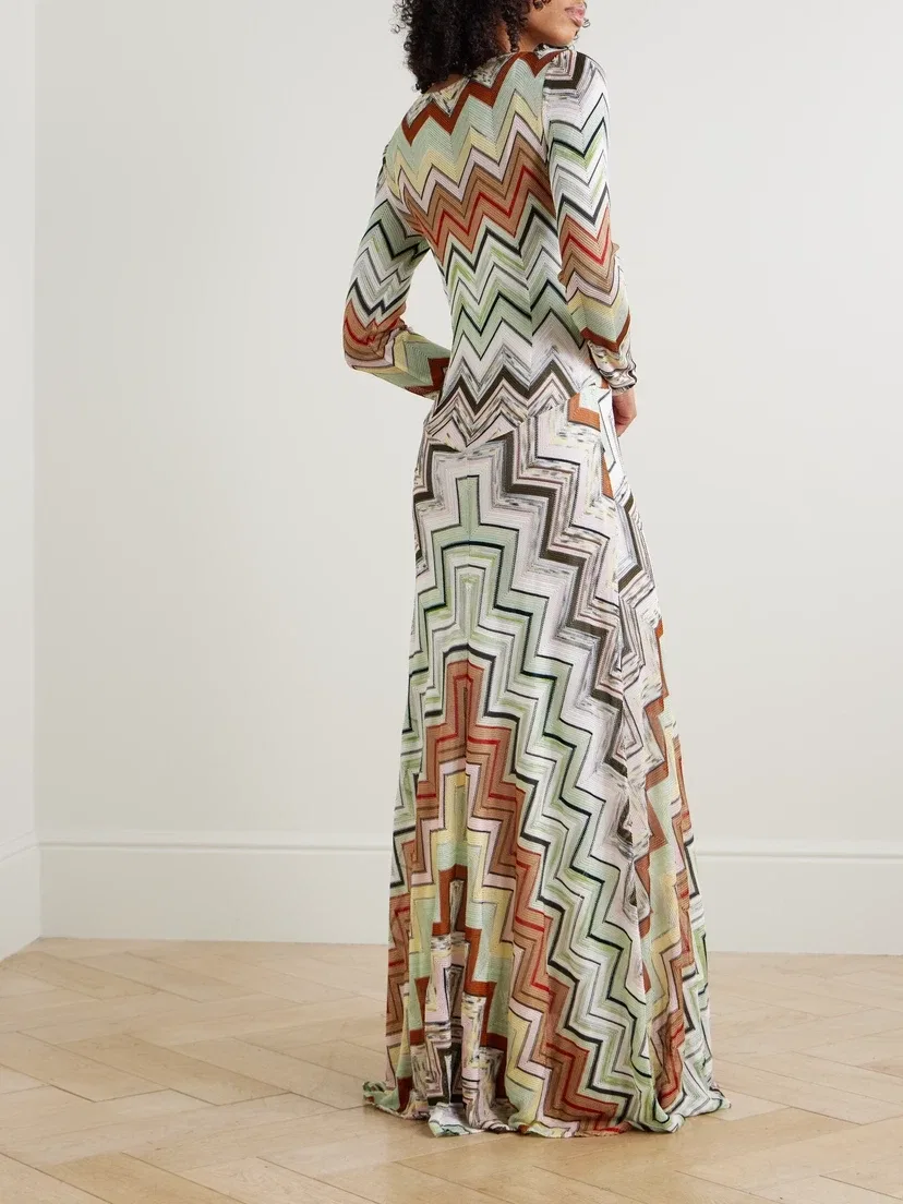 Вязаное крючком платье макси Missoni, мультицвет — фото 3