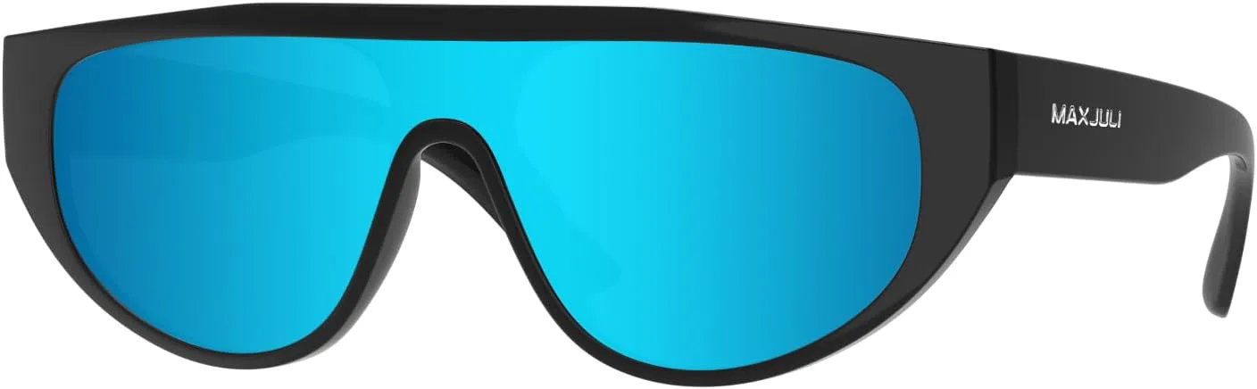 

Поляризованные солнцезащитные очки MAXJULI для женщин и мужчин, модные, винтажные, ретро, ​​квадратные, в стиле Y2K, защита UV400, модель 8240, Black/Blue