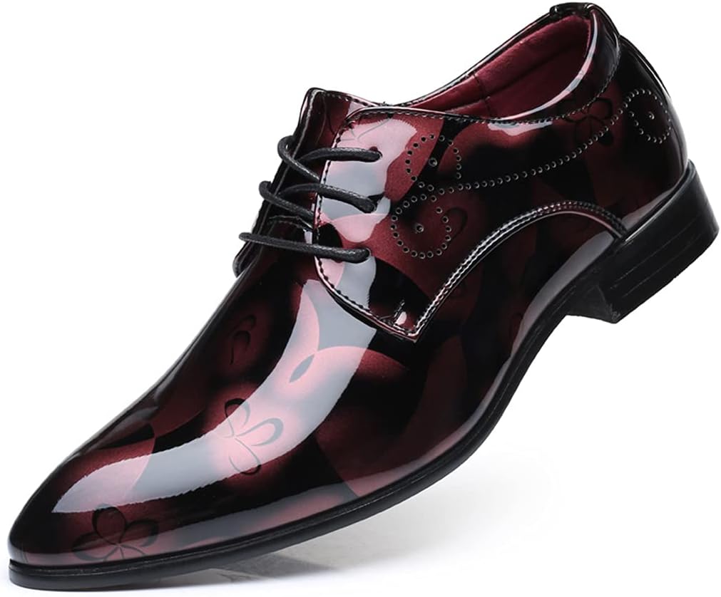 

Мужские классические современные оксфорды Prince с крыльями, шнуровкой и гладким носком, кожаные броги для делового стиля Veslexth, красный