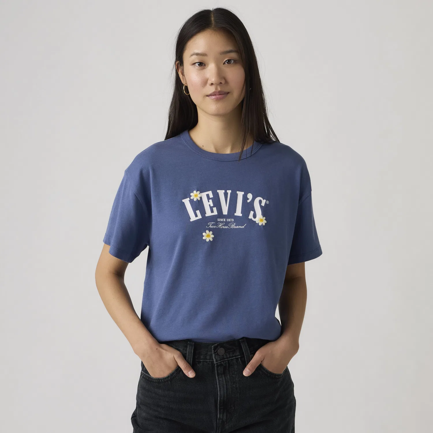 Футболка с коротким рукавом в винтажном стиле с графическим логотипом Levi's, Blue