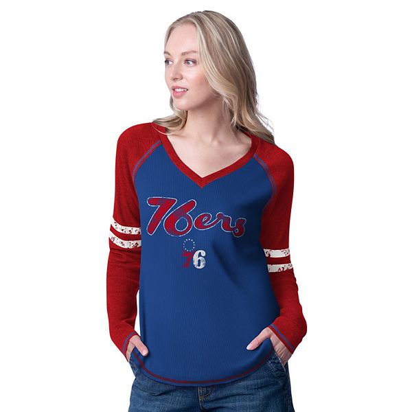 

Женская футболка Philadelphia 76ers winner waffle knit thermal long sleeve tri-blend royal/red G-Iii 4Her By Carl Banks, Красный, Женская футболка Philadelphia 76ers winner waffle knit thermal long sleeve tri-blend royal/red G-Iii 4Her By Carl Banks
