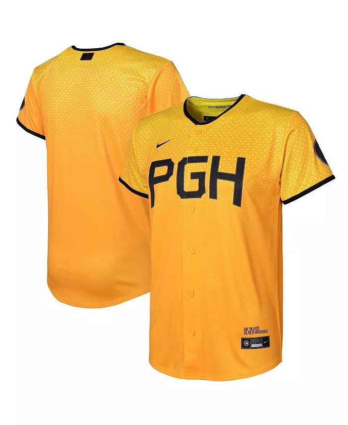 

Реплика футболки Gold Pittsburgh Pirates 2023 City Connect для мальчиков и девочек дошкольного возраста Nike, золотой