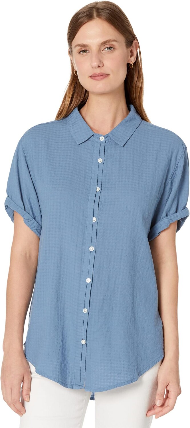 

Рубашка Dylan by True Grit Gauze Short Sleeve Button-Up, индиго