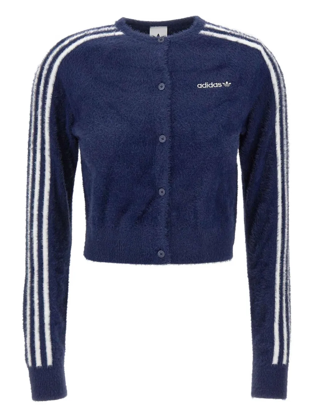

Пушистый кардиган с тремя полосками Adidas, синий