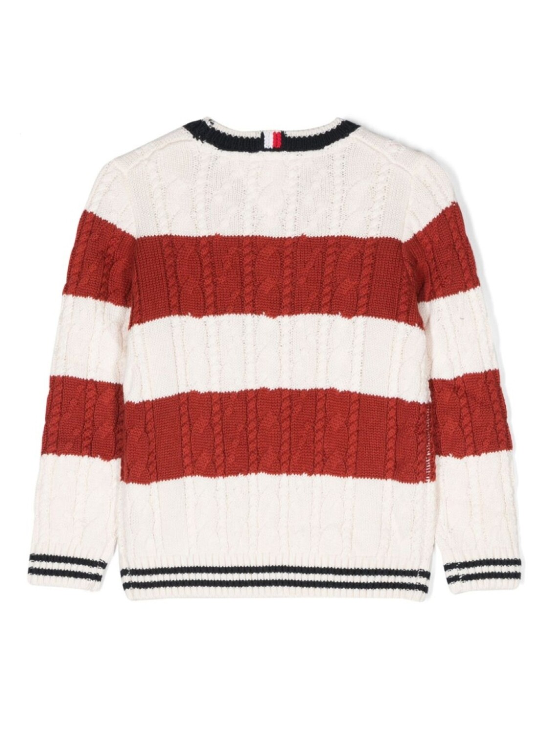 Полосатый джемпер фактурной вязки Tommy Hilfiger Junior, белый — фото 2