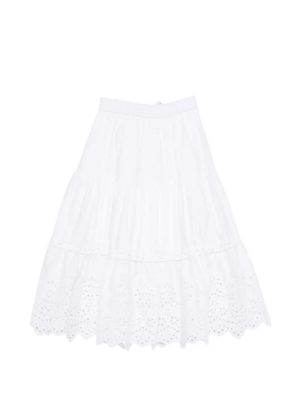 Ярусная юбка с люверсами Ermanno Scervino Junior, белый — фото 2