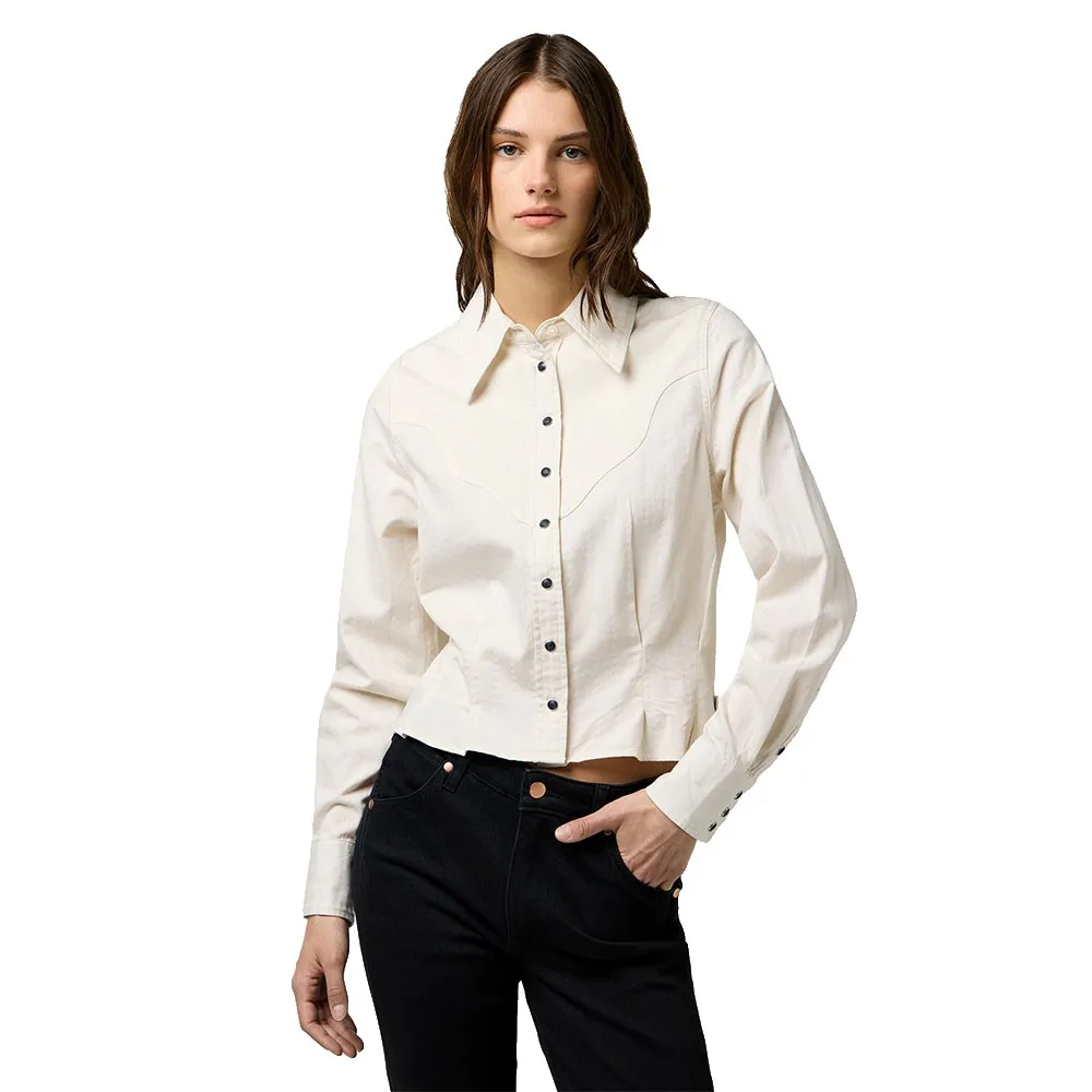 

Рубашка с длинным рукавом Wrangler Peplum Regular Fit, бежевый