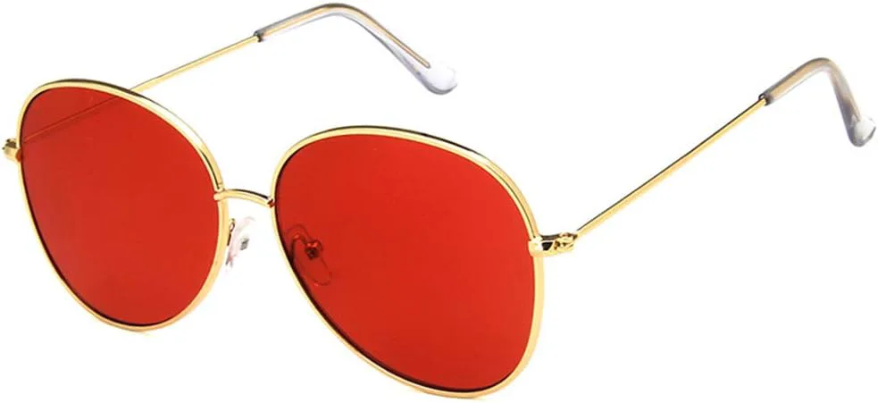 

Солнцезащитные очки Shiratori унисекс в стиле ретро, ​​золотисто-серые, для отдыха, овальные, неполяризованные, с защитой от УФ-излучения UV400, Gold Red