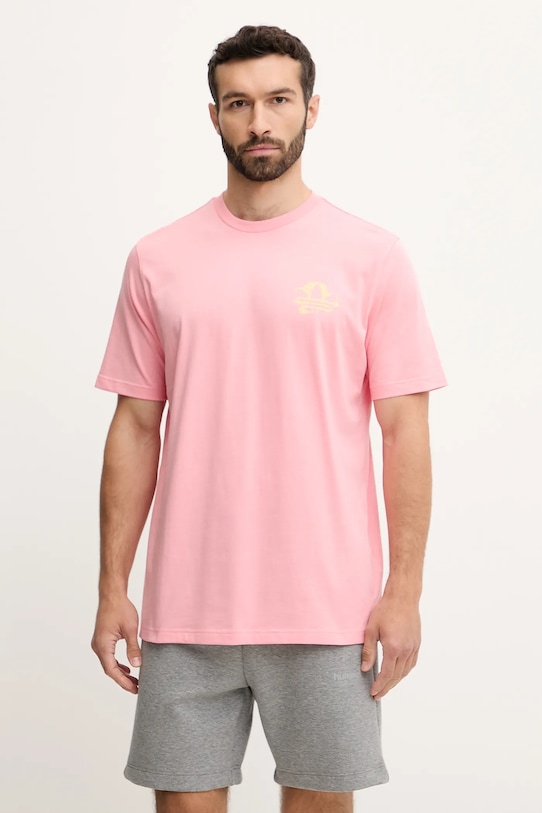 

Хлопковая футболка с принтом Graphic Tee Adidas Originals, розовый