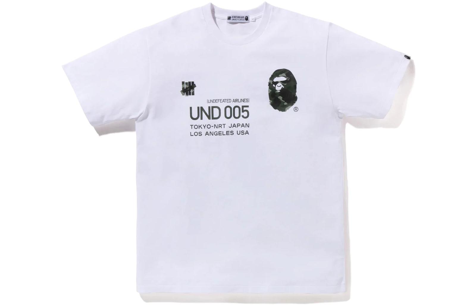 

Футболка Bape X Undefeated 005 Tee FW22 A BATHING APE, белая с зеленым принтом