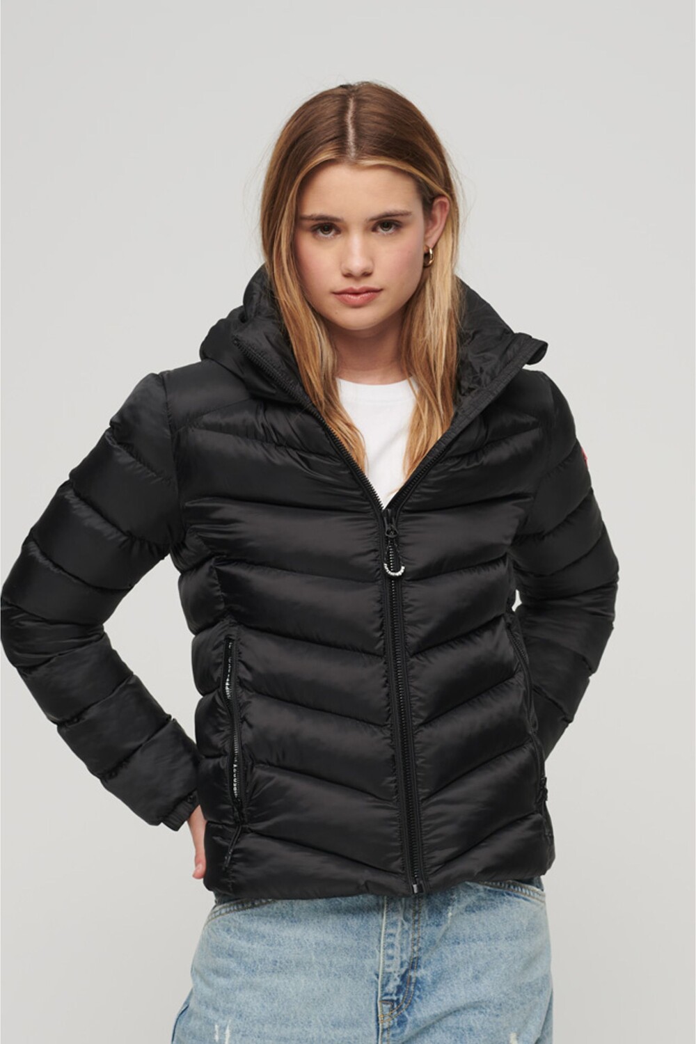 

Утепленная куртка Fuji с капюшоном Superdry, черный