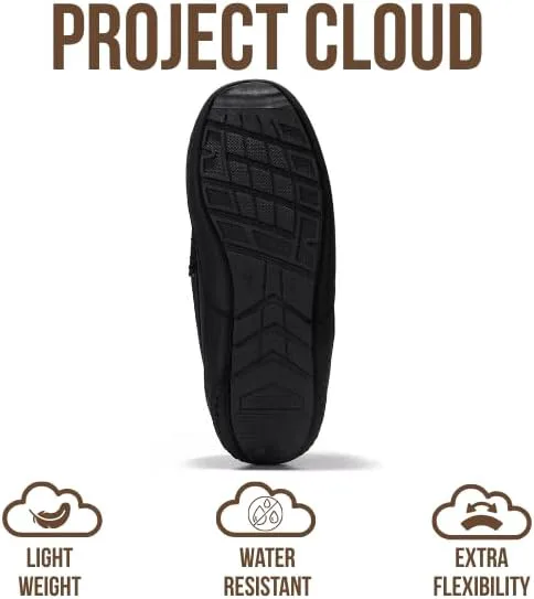 Мужские тапочки Project Cloud из 100% натуральной кожи с стелькой из пены с эффектом памяти - нескользящие и легкие тапочки для дома и улицы для мужчин (Oswin), черный — фото 4