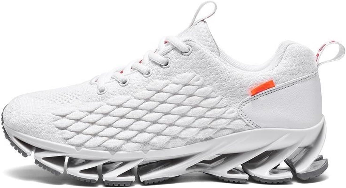 

Мужские модные кроссовки с амортизацией, дышащие, с шнуровкой, удобные спортивные повседневные туфли для ходьбы, противоскользящие Generic, белый