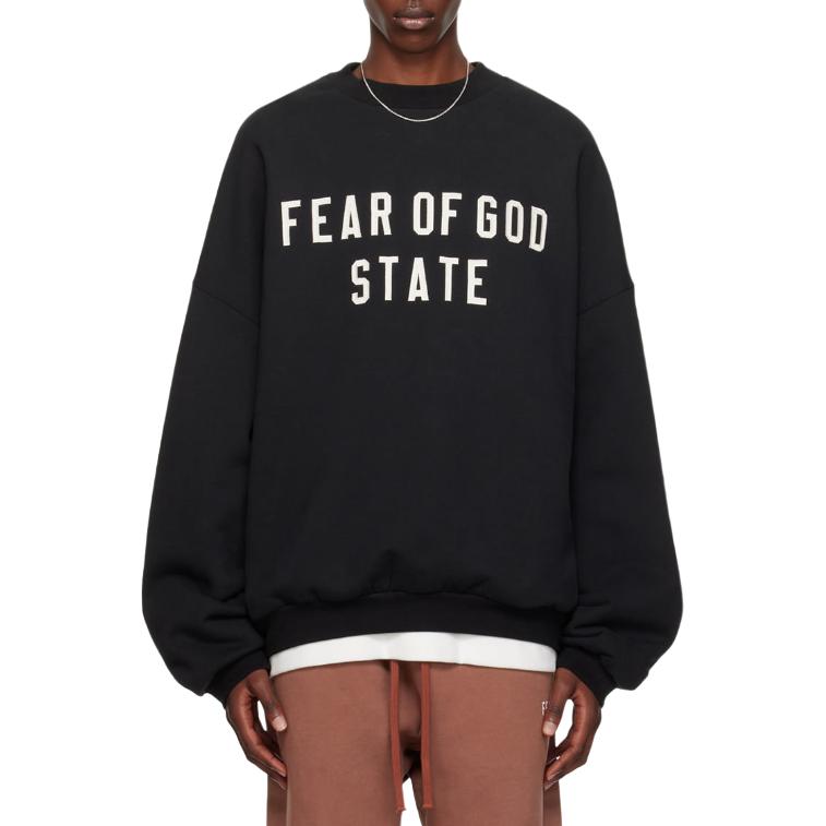 Футболка Fear Of God Heavy Fleece Crewneck Fear Of God Essentials, Темно-синий/Черный — фото 4