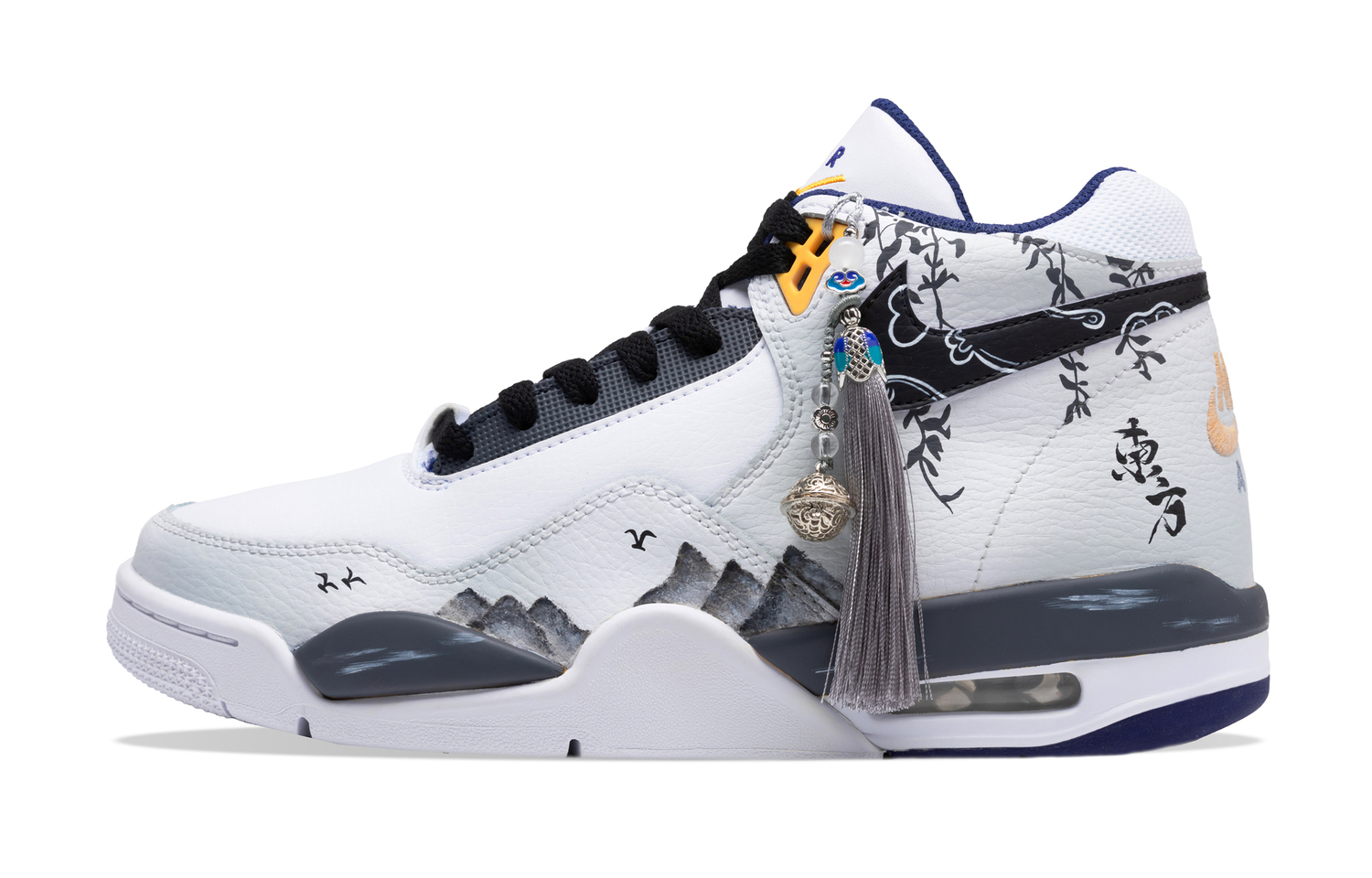 

Nike Flight Legacy Антискользящие Износостойкие Мид-топ Винтажные Баскетбольные Кроссовки Мужские Черно-белые