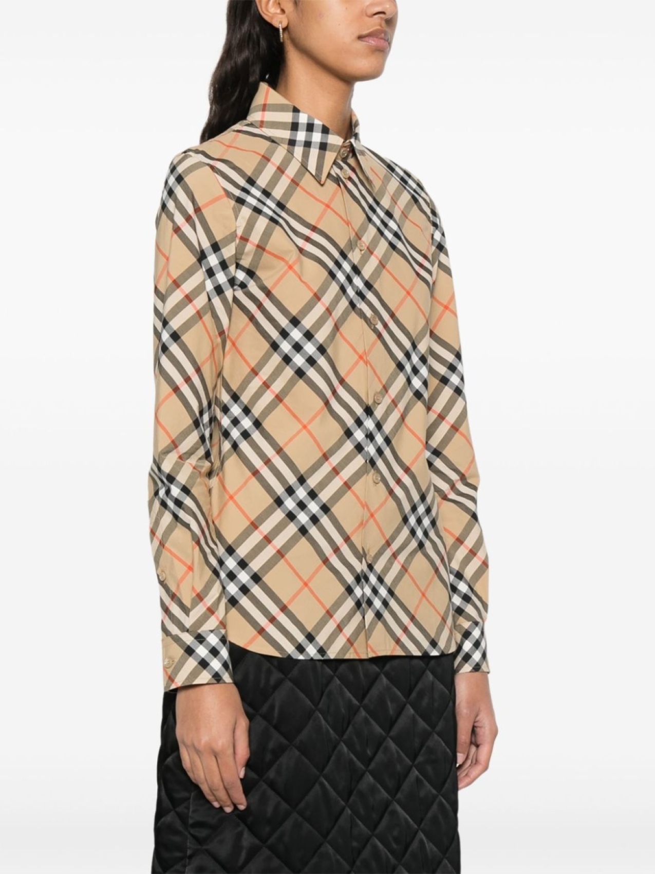 Рубашка Burberry, винтажная клетка, нейтральный цвет — фото 3