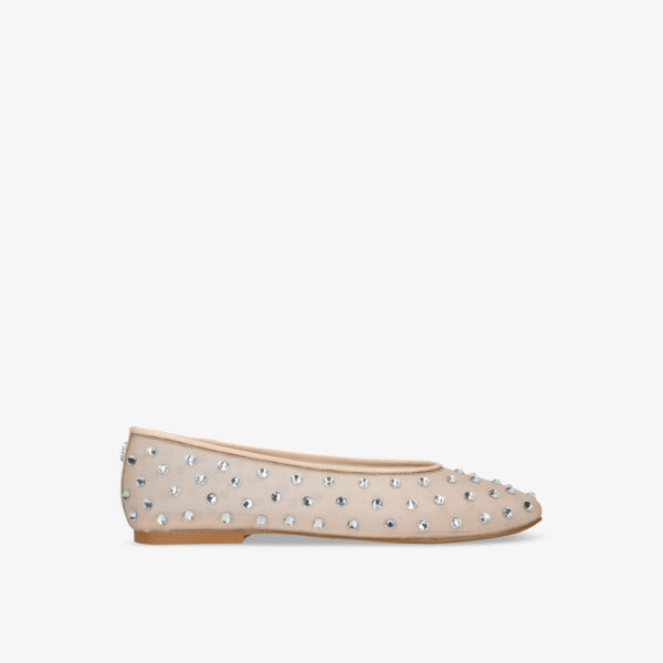 Балетки Viv из сетчатой ткани, украшенные стразами Steve Madden, бежевый