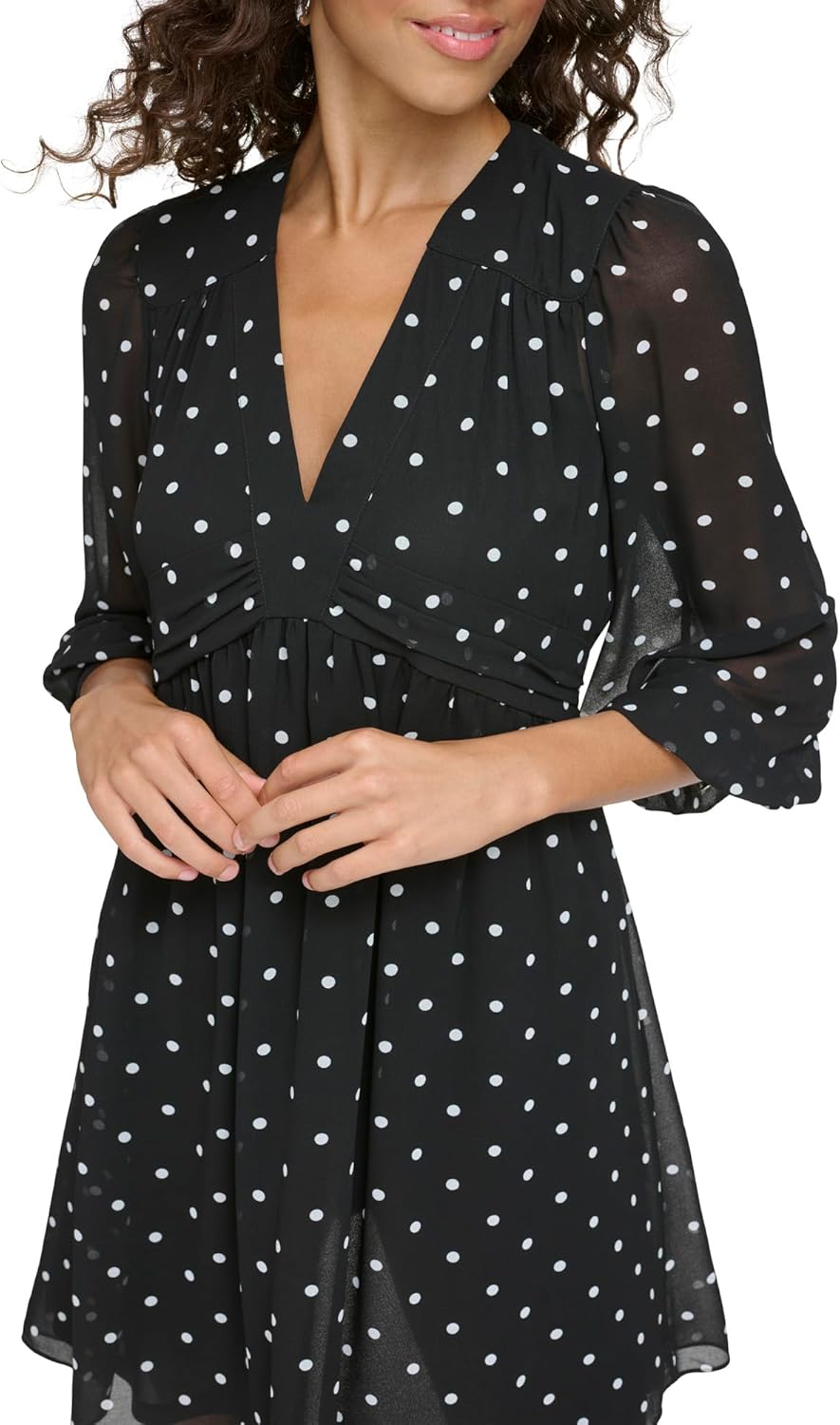 Женская легкая шифоновая кофта Tommy Hilfiger с длинным рукавом, Black/Ivory — фото 2