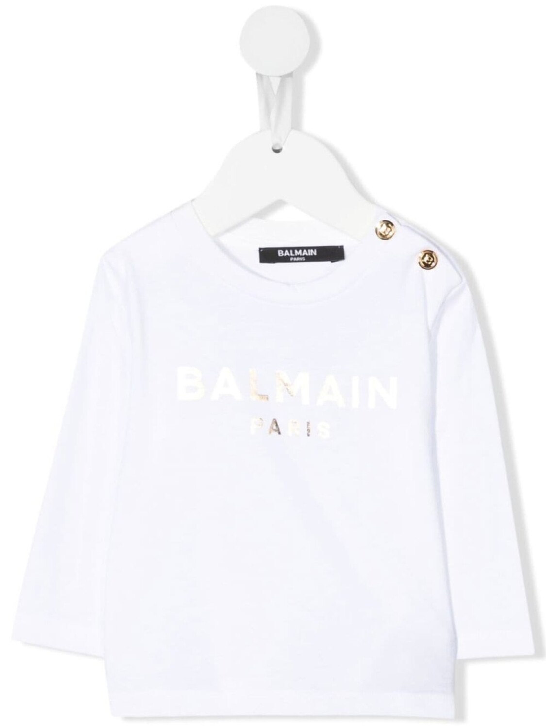 

Balmain Kids футболка с длинными рукавами и логотипом, белый