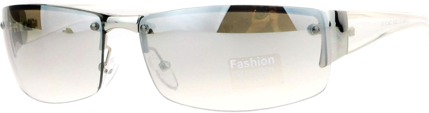 

Солнцезащитные очки PASTL в полуободковой оправе, без оправы, прямоугольной формы, унисекс, классический стиль, защита от УФ-излучения UV 400, Silver Frost (Smoke Clear)