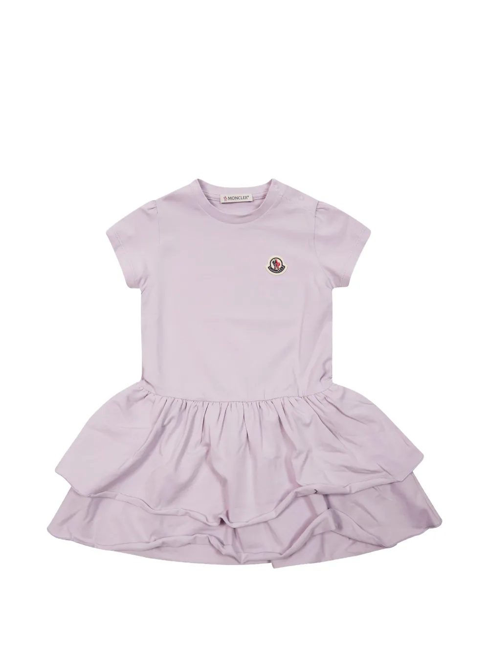 

Платье с короткими рукавами и оборками Moncler Enfant, фиолетовый