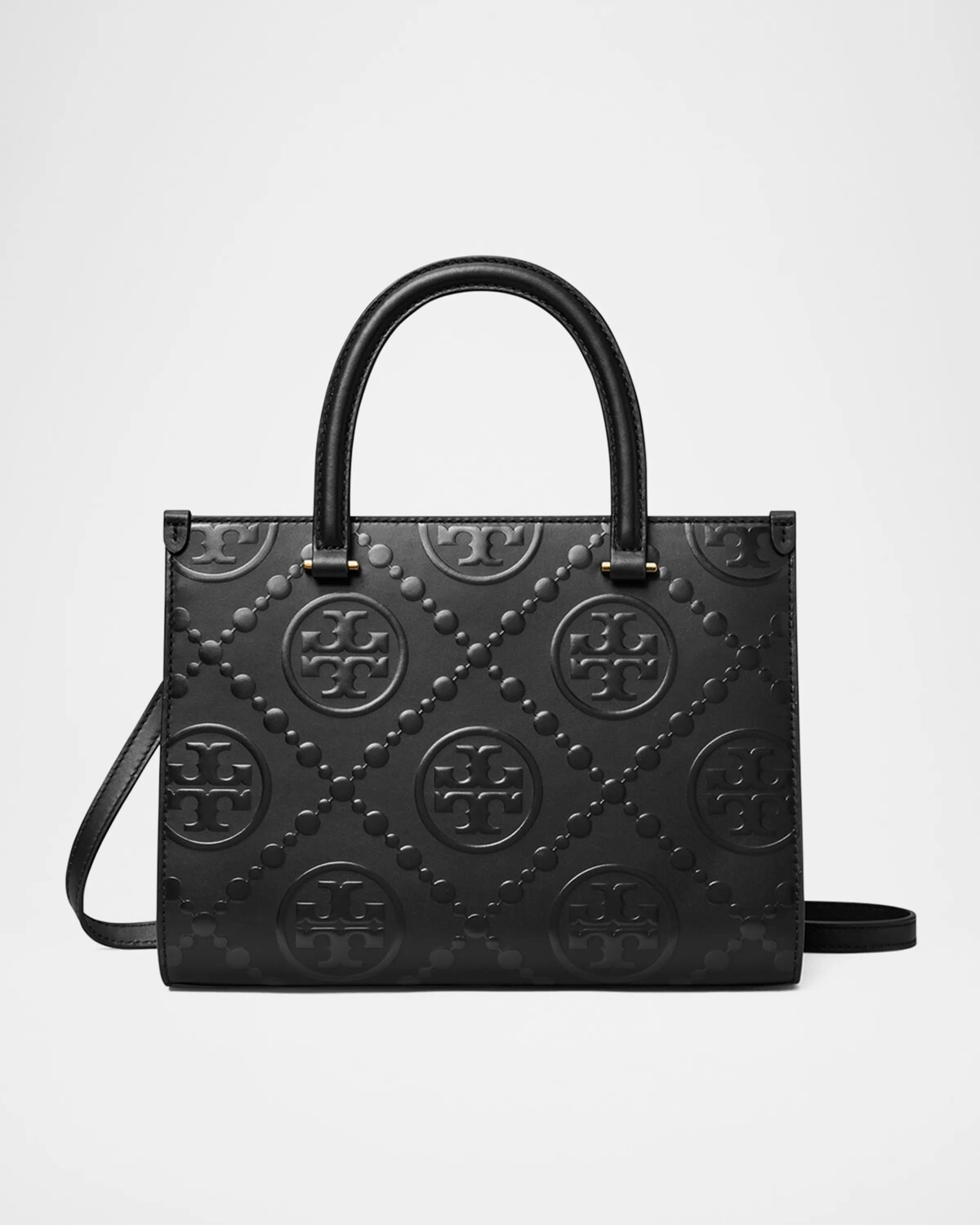 

Квадратная большая сумка-тоут с тиснением монограммы T Tory Burch, черный