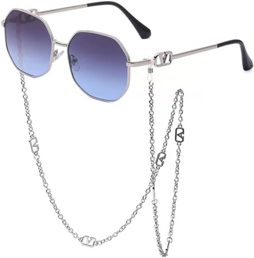 

Роскошные металлические солнцезащитные очки с цепочкой, уникальные многоугольные солнцезащитные очки, классические, в стиле ретро, ​​модные, с защитой от УФ-излучения UV400 generic, 6