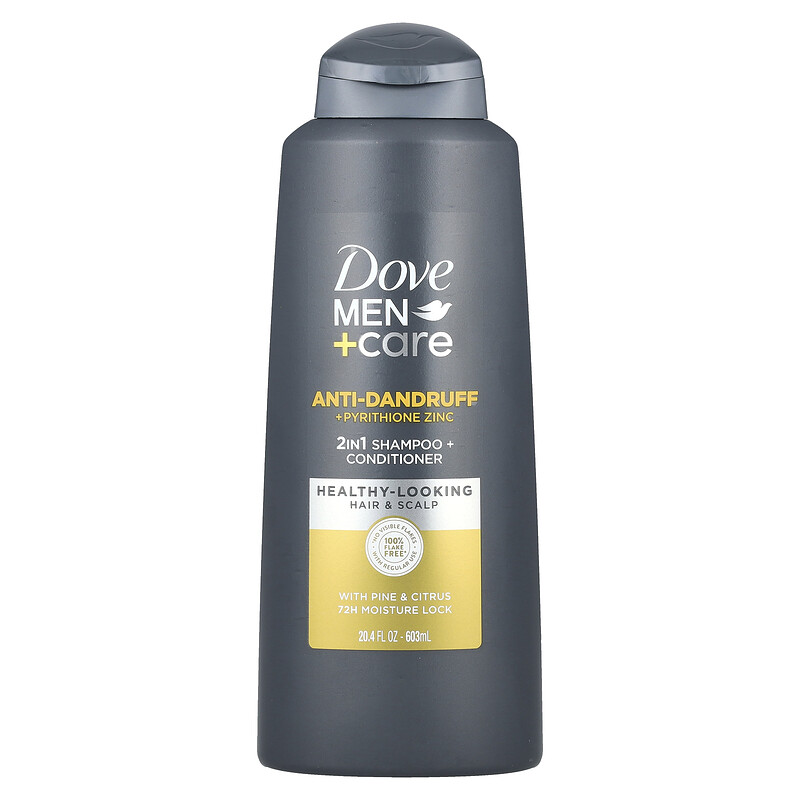 

Dove, Men + Care, шампунь и кондиционер 2 в 1 против перхоти, из сосны и цитрусовых, 603 мл (20,4 жидк. унц.)