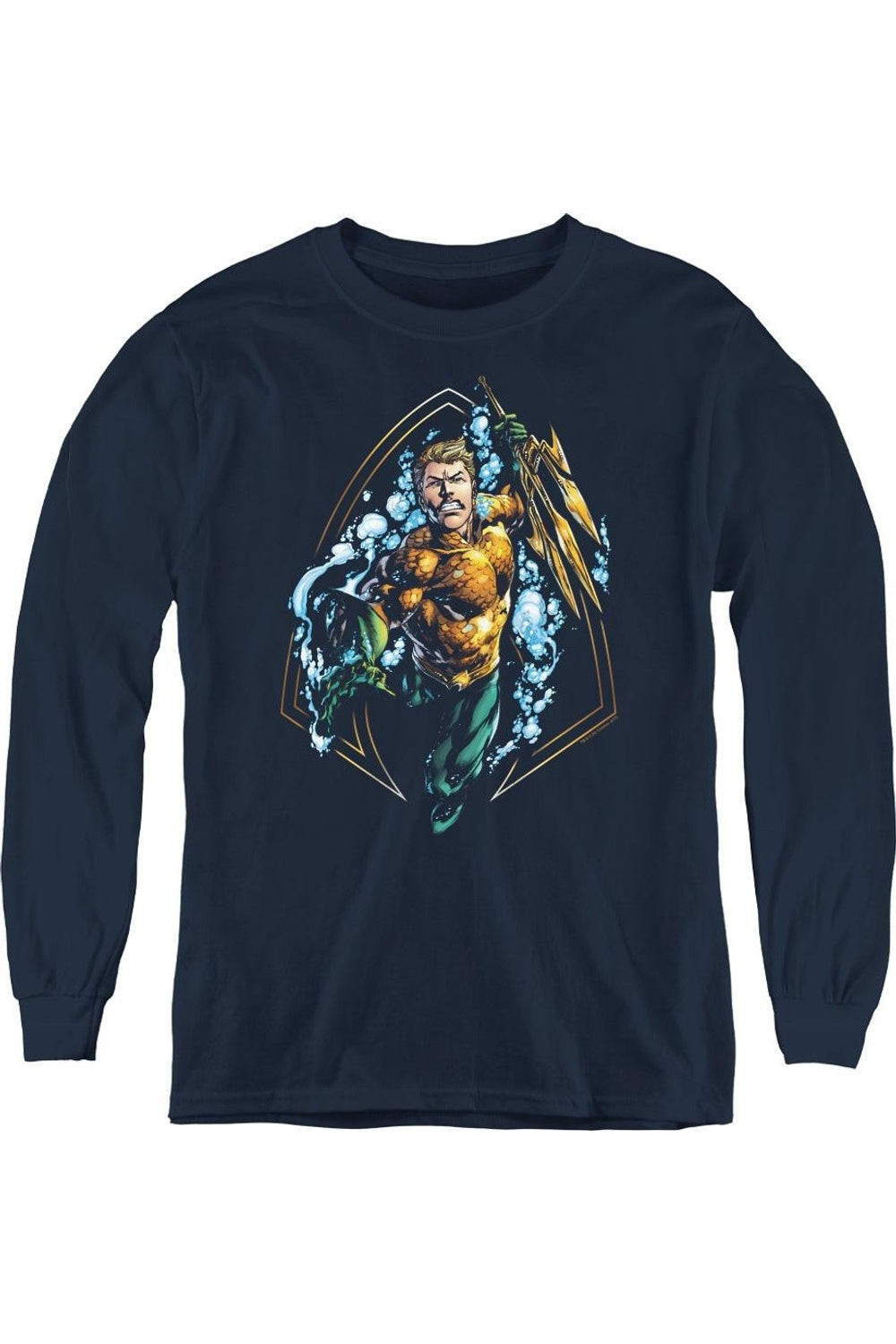 

Футболка с длинным рукавом Justice League of America Thrashing Youth Gildan, темно-синий