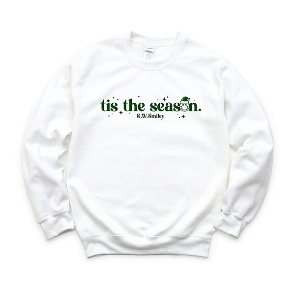 

SWSmiley tis the season sparkle - женский свитшот с принтом Simply Sage Market, White, Белый, SWSmiley tis the season sparkle - женский свитшот с принтом Simply Sage Market, White