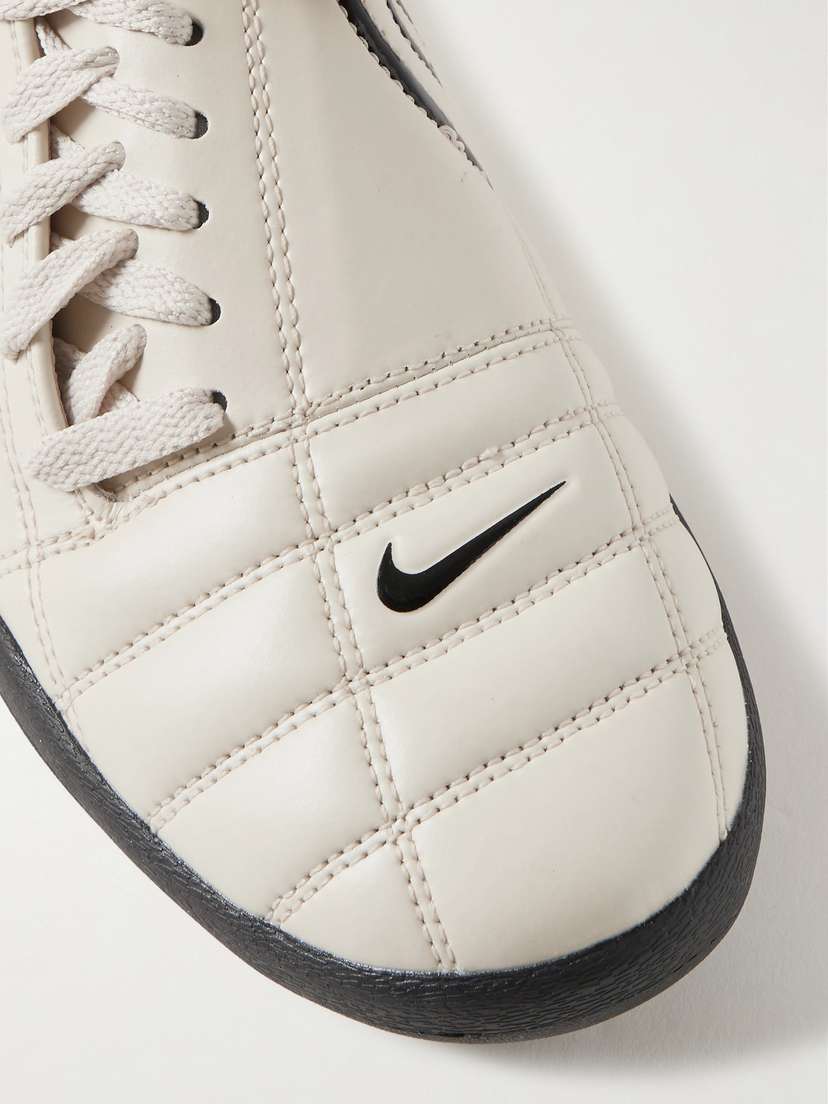 Кожанные кроссовки Nike, экрю — фото 4