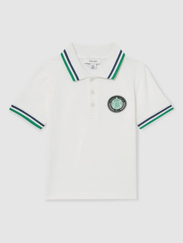 

Детская хлопковая поло с коротким рукавом Reiss, White