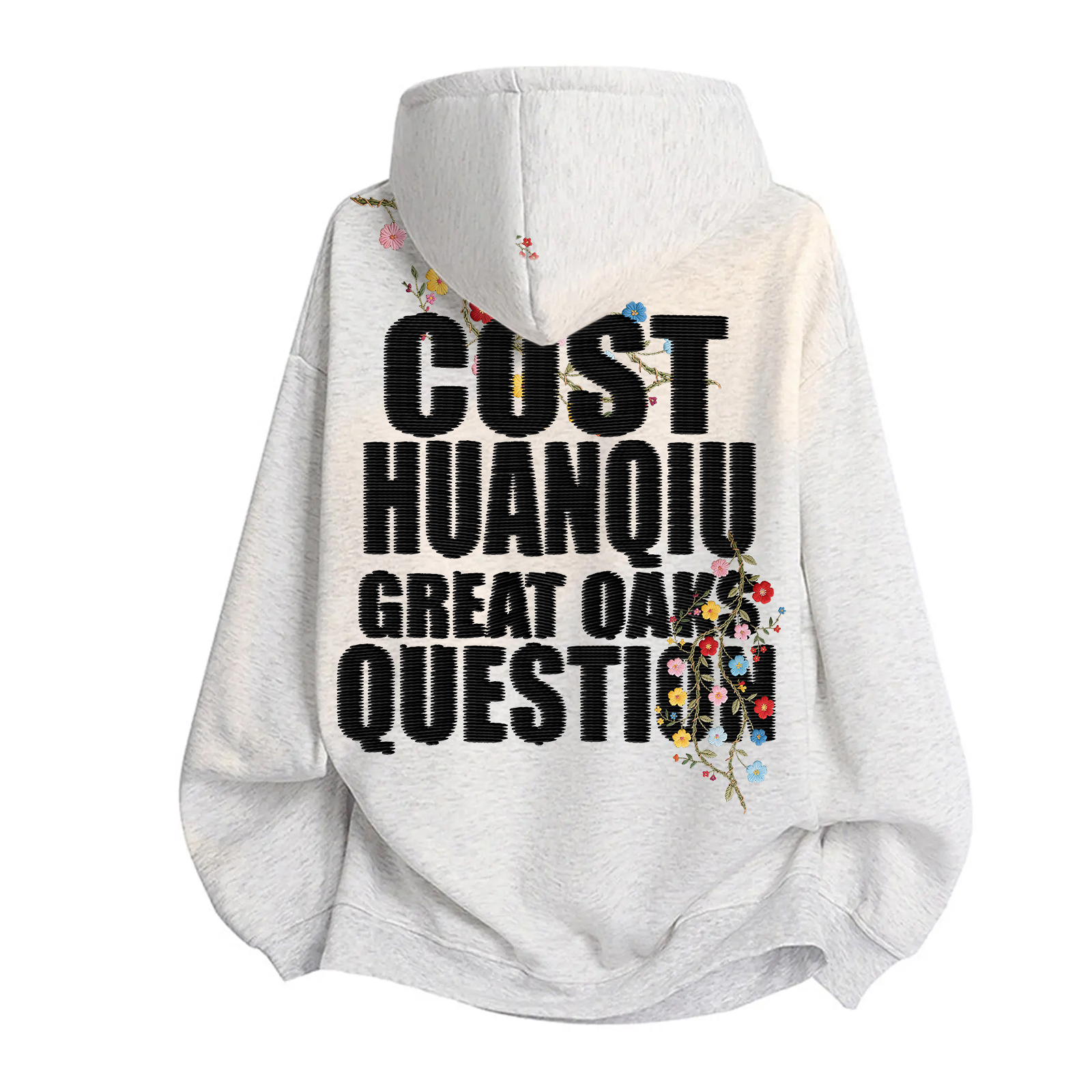 

Толстовка Unisex Hooded Moderate Heavyweight HUANQIU, белый heather серый