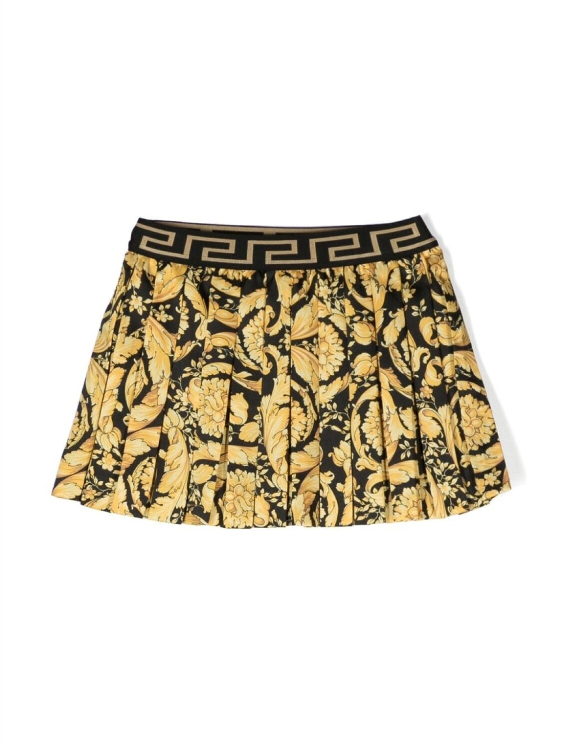 

Versace Kids плиссированная юбка-шорты с принтом Barocco, черный