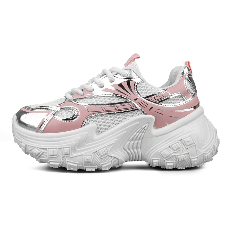 

Кроссовки женские толстые низкие Wenpu, серебряный