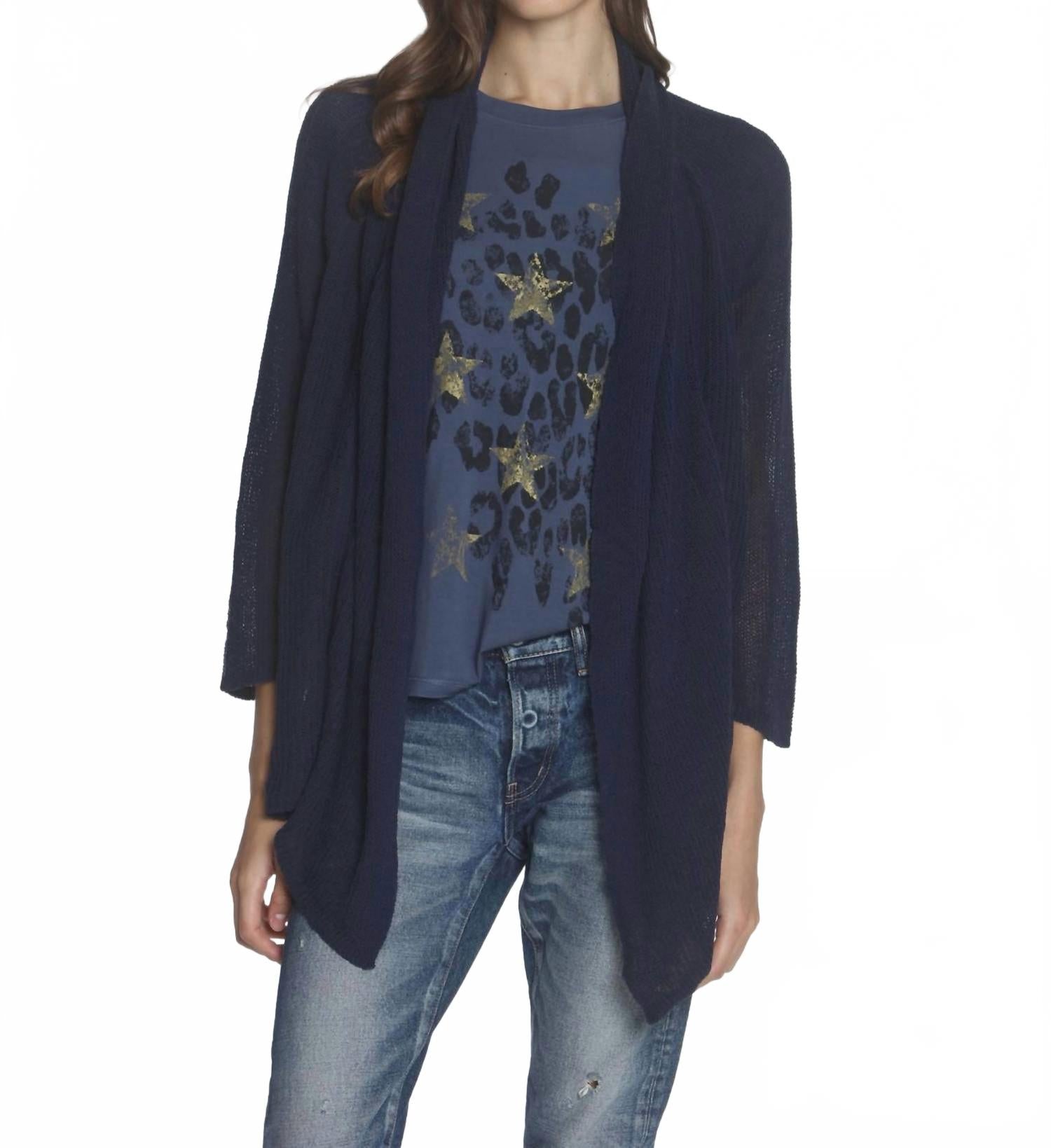 

Женский кардиган Chelsea с рубчиком в цвете navy LABEL+thread