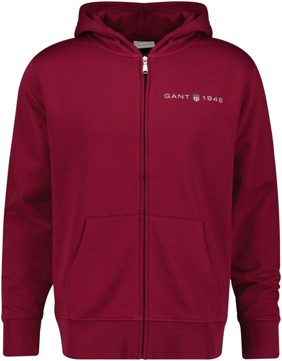 

Толстовка с капюшоном на молнии GANT Zip-Up Hoodie, цвет grenadine