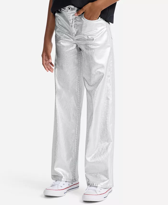 

Джинсы Girls Shine High Rise Wide Leg Abercrombie Kids, серебро