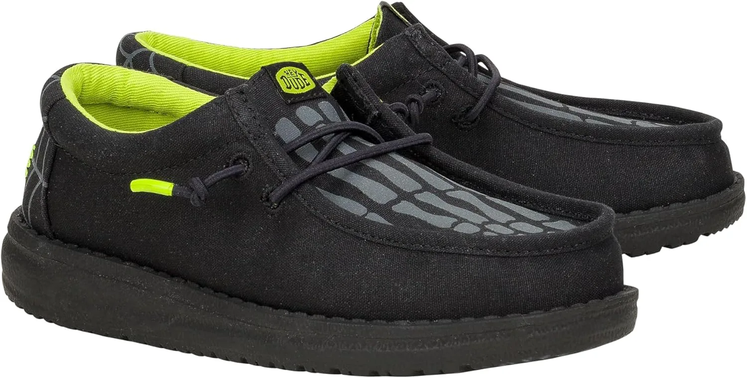 Детские кроссовки Hey Dude Mens Wally T Skeleton Feet HEYDUDE, черно-белый — фото 3